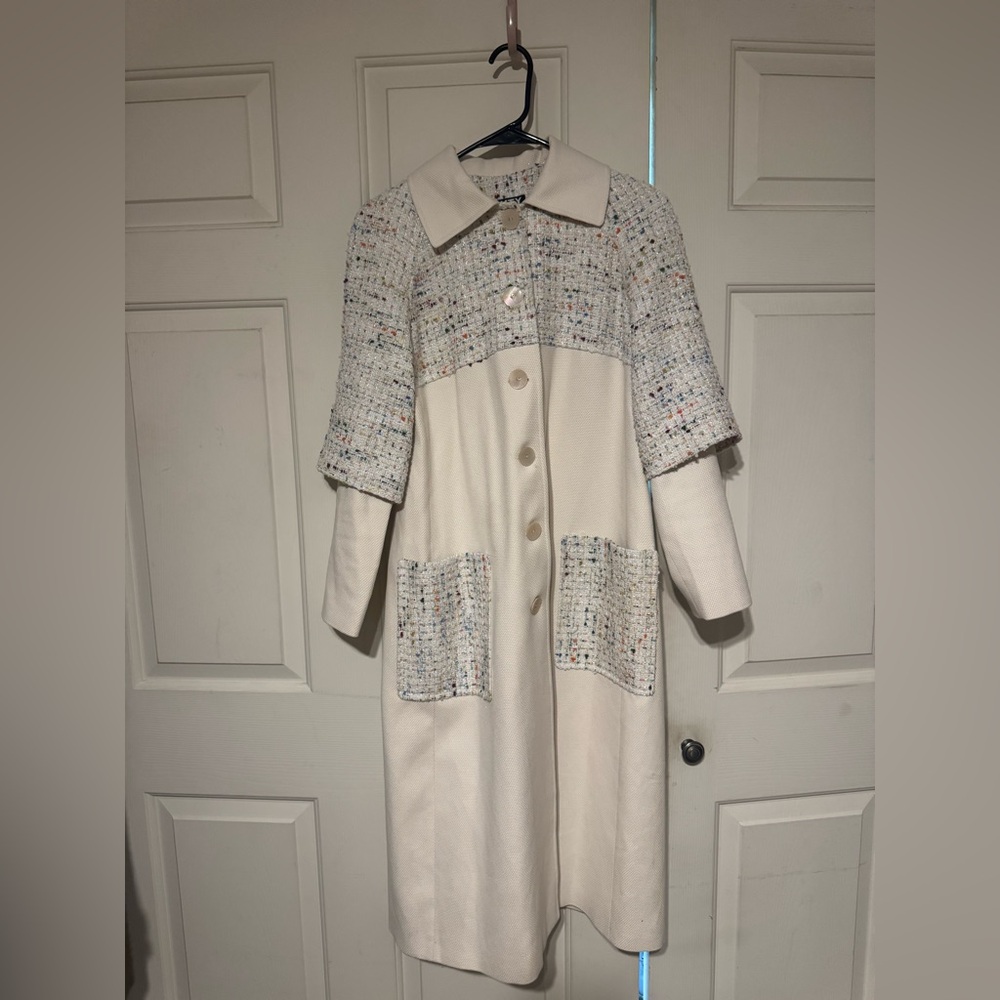 Chic Cream Tweed Women's Cape Coat